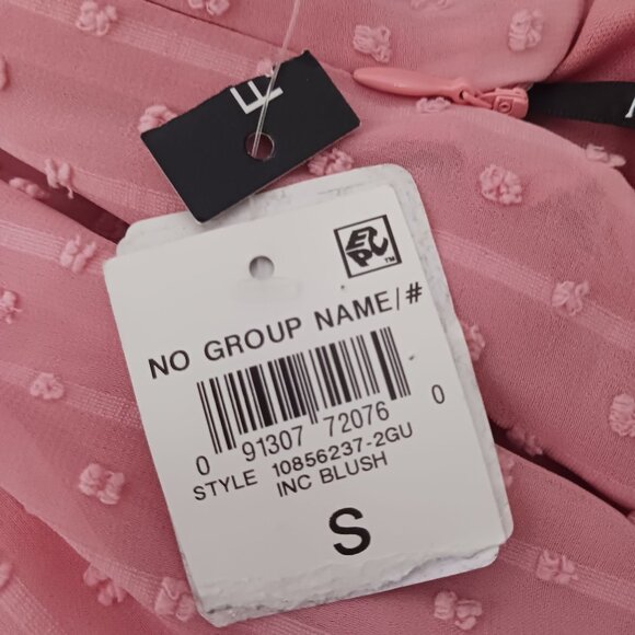 NEW INC International Concepts Blush Pink Swiss Dot Tie Back Shift Dress Size S - Picture 12 of 14